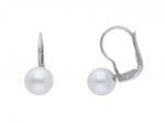 White gold earrings 9k with pearls Ø 7.5-8 mm (code S174290)